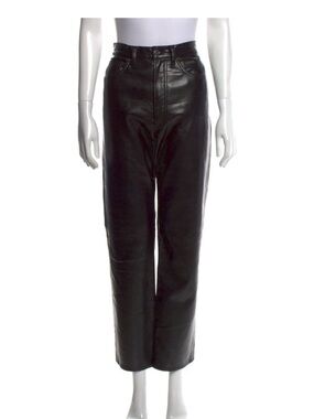 Agolde Black High-Rise Straight-Leg Pants